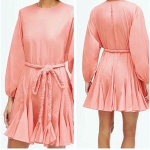 RHODE Ella Blush Long Sleeve Dress with Braided Belt